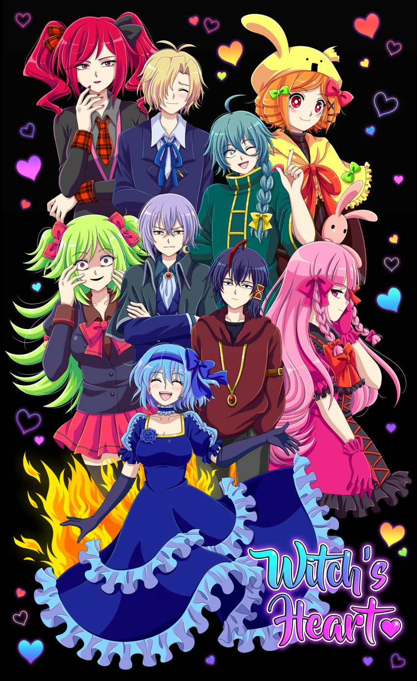 claire elford, ashe bradley, wilardo adler, noel levine, sirius gibson, and 3 more (witch's heart) drawn by moon-realm