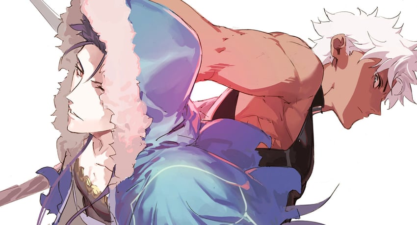 archer and cu chulainn (fate and 1 more) drawn by pako_(pakosun)
