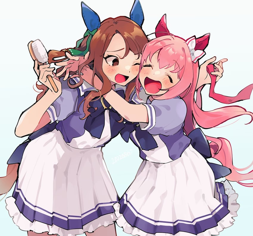 king halo and haru urara (umamusume) drawn by uuun_poko