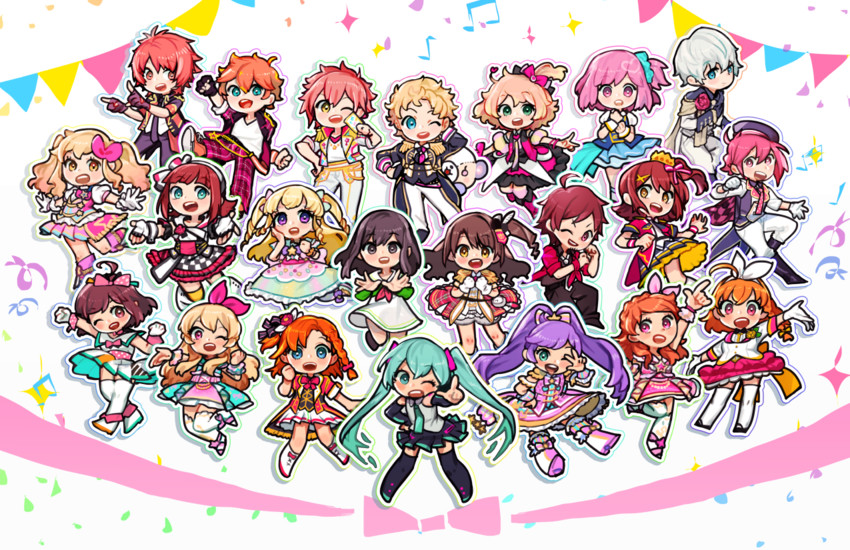 hatsune miku, amami haruka, kosaka honoka, shimamura uzuki, takami chika, and 17 more (idolmaster and 23 more) drawn by takoballs