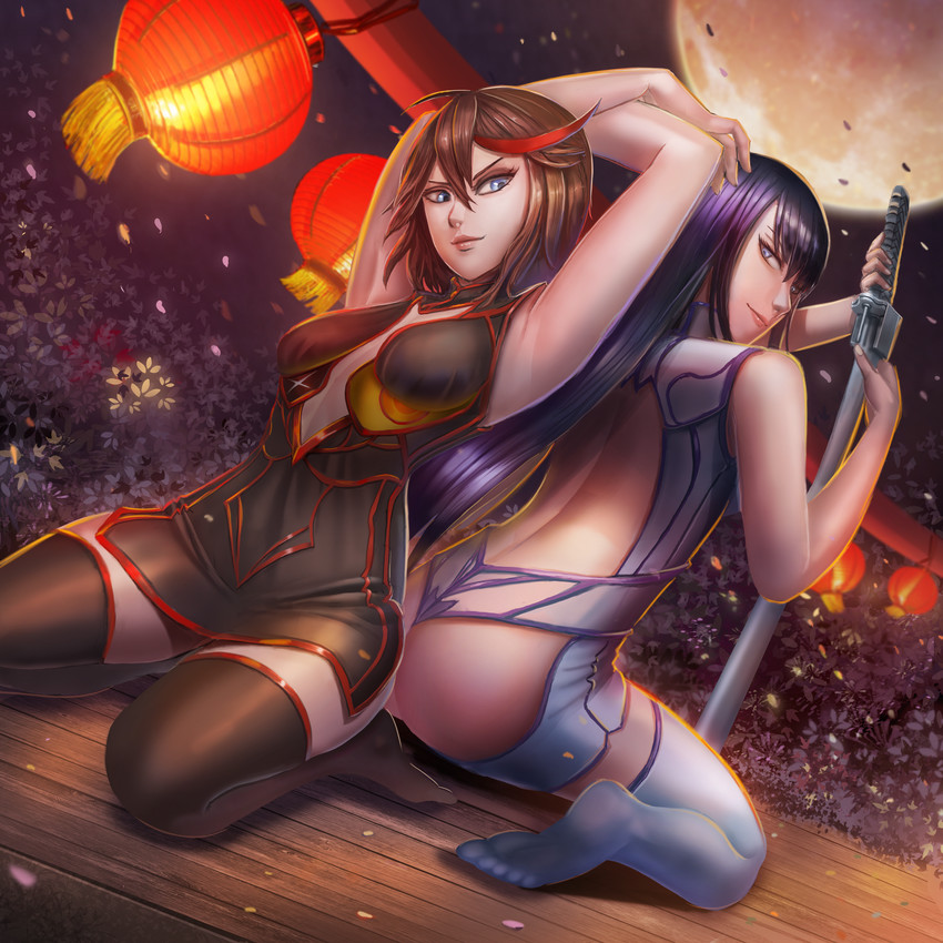 matoi ryuuko, senketsu, kiryuuin satsuki, and junketsu (kill la kill) drawn by badcompzero