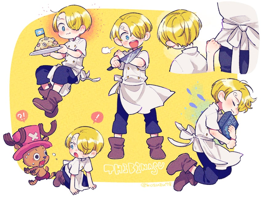 sanji and tony tony chopper (one piece) drawn by mitsubachi_koucha