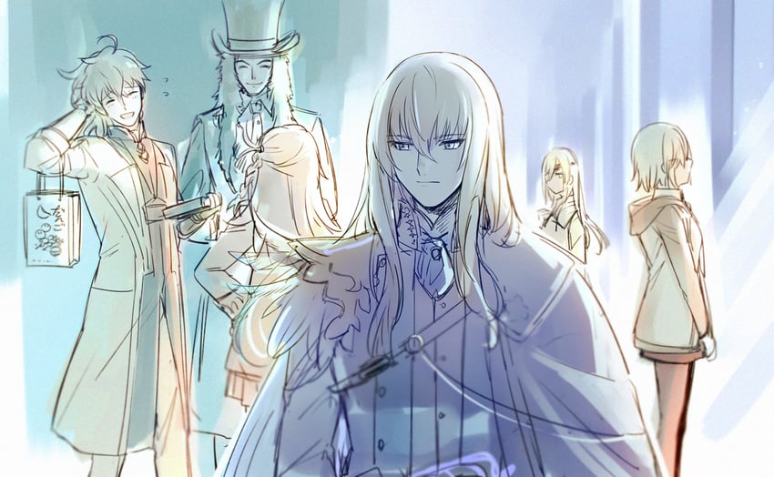 mash kyrielight, romani archaman, olga marie animusphere, kirschtaria wodime, ophelia phamrsolone, and 1 more (fate and 1 more) drawn by aki_(neyuki41028)
