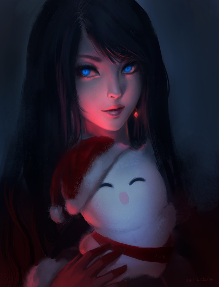 warrior of light and moogle (final fantasy and 1 more) drawn by chaosringen