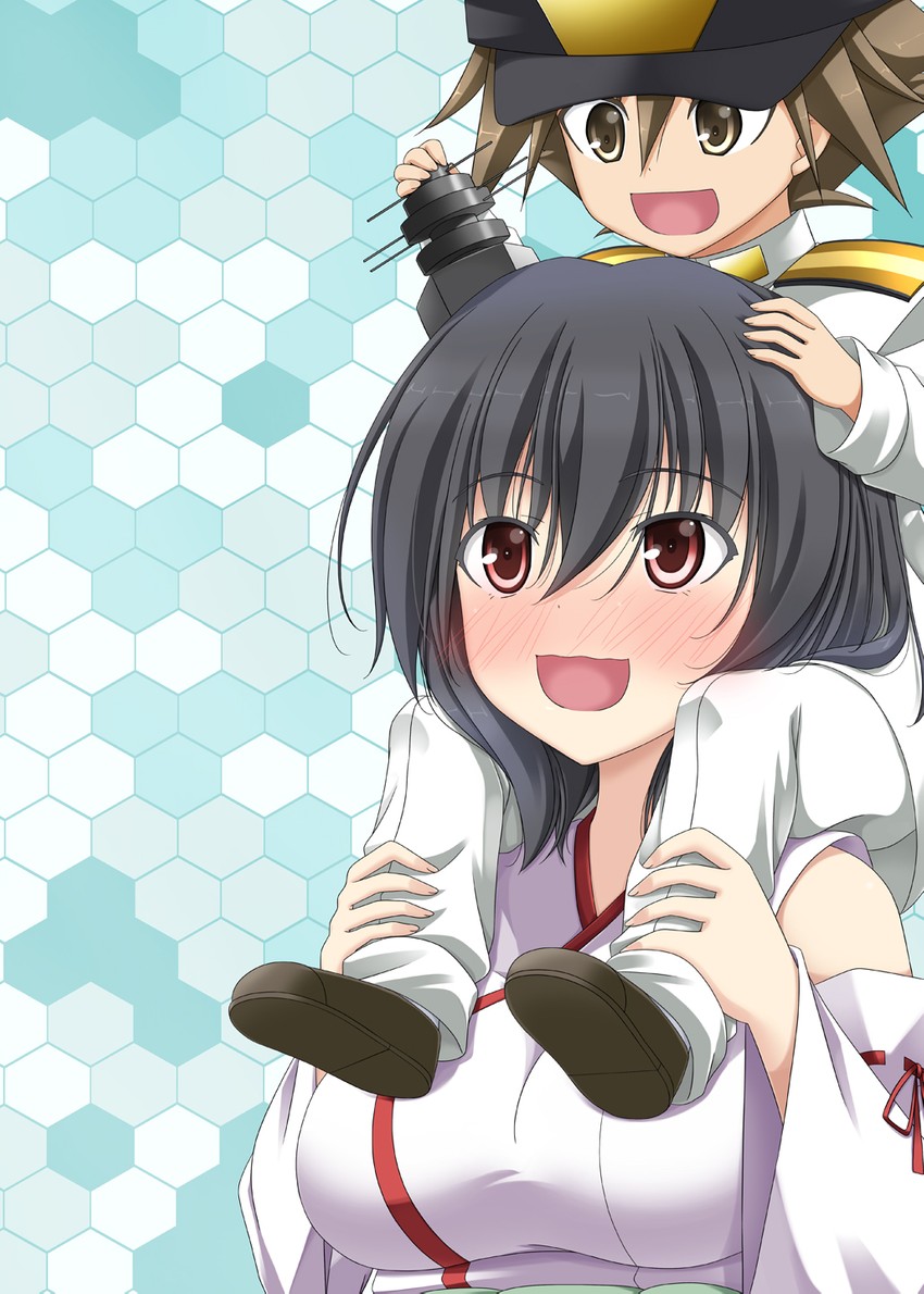 admiral, yamashiro, and little boy admiral (kantai collection) drawn by rappa_(rappaya)