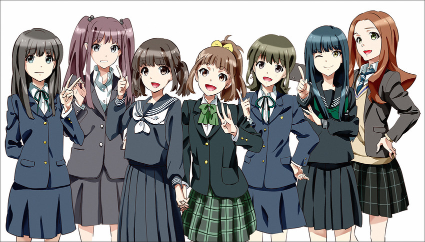 shimada mayu, okamoto miyu, hayashida airi, katayama minami, nanase yoshino, and 2 more (wake up girls!) drawn by tomoyo_(tmy)