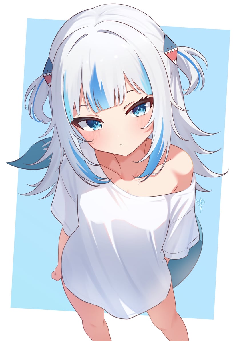 gawr gura (hololive and 1 more) drawn by ryu160303