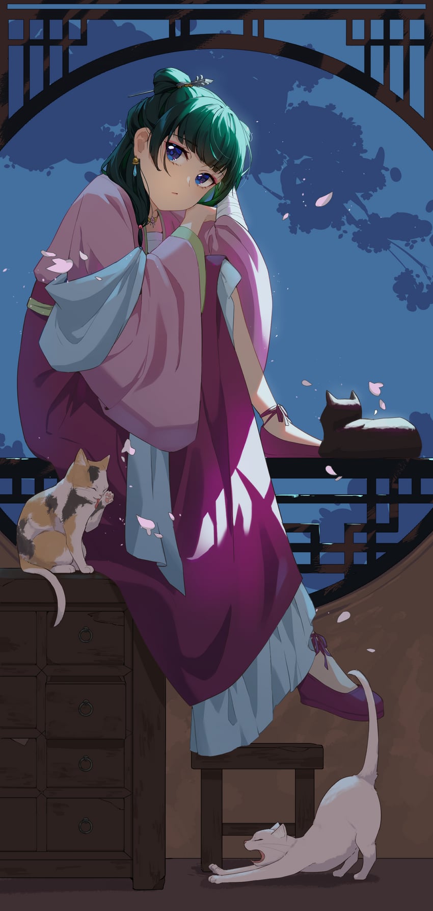 maomao and mao mao the cat (kusuriya no hitorigoto) drawn by soralin_t