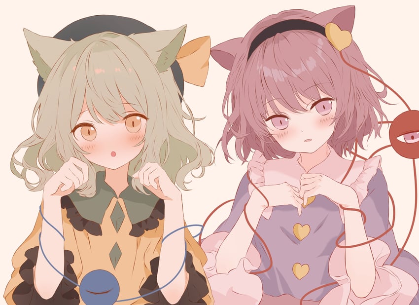 komeiji koishi and komeiji satori (touhou) drawn by iris-san