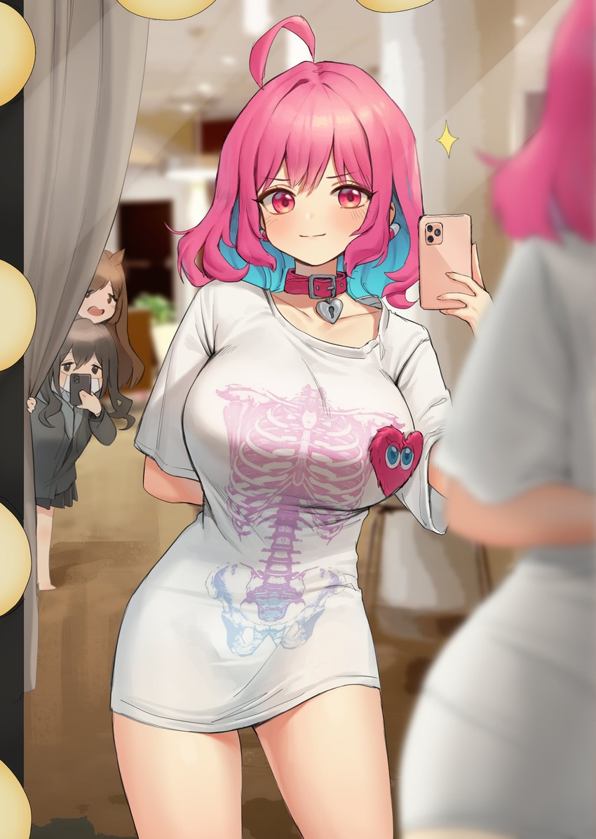yumemi riamu, sunazuka akira, and tsujino akari (idolmaster and 1 more) drawn by xi_xeong