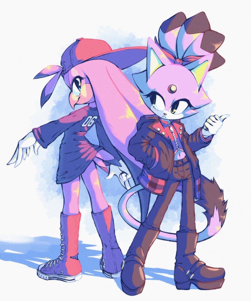 blaze the cat and wave the swallow (sonic) drawn by nano_(nanolovesyou)
