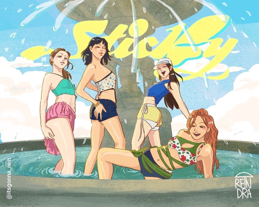 haneul, belle, natty, and julie (real life and 1 more) drawn by itsgonna_rein