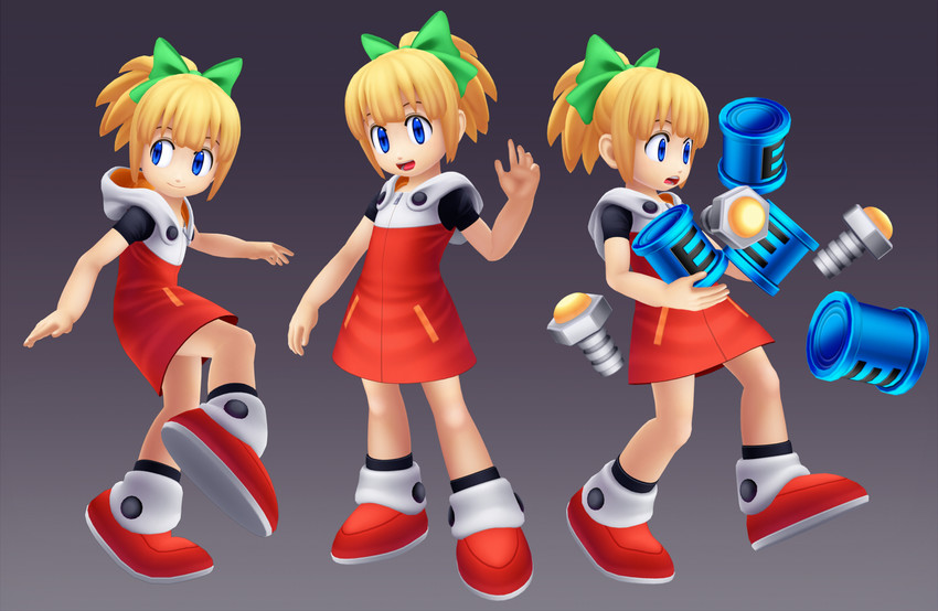 roll (mega man and 1 more) drawn by taisa_3d