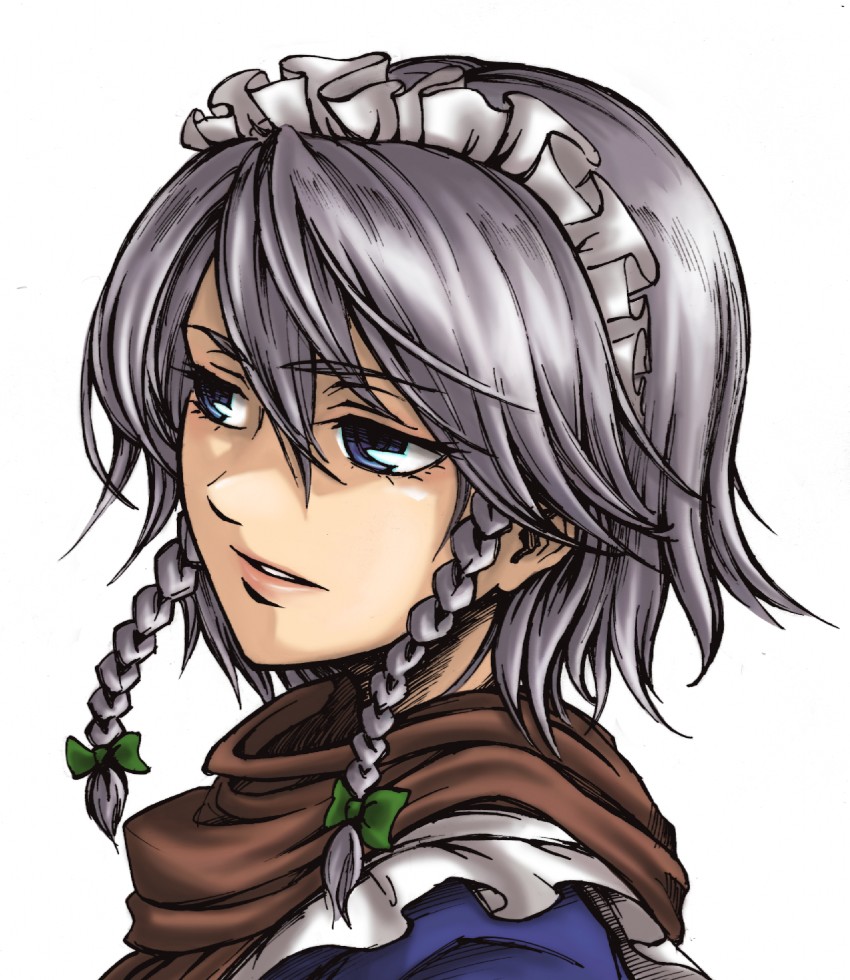 izayoi sakuya (touhou and 1 more) drawn by mita_(matsuri68) and yadonushi_(housei)