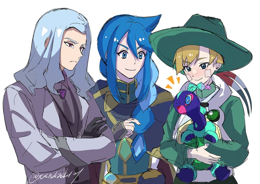 terapagos, lucius, gibeon, and rystal (pokemon and 1 more) drawn by syainu_moco
