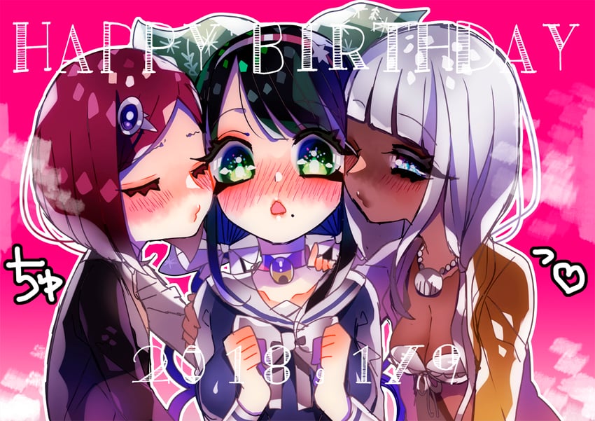 yumeno himiko, yonaga angie, and chabashira tenko (danganronpa and 1 more) drawn by patatata