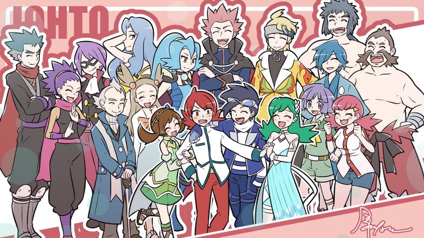 ethan, lyra, silver, kris, lance, and 12 more (pokemon and 2 more) drawn by yuki_mura_1031