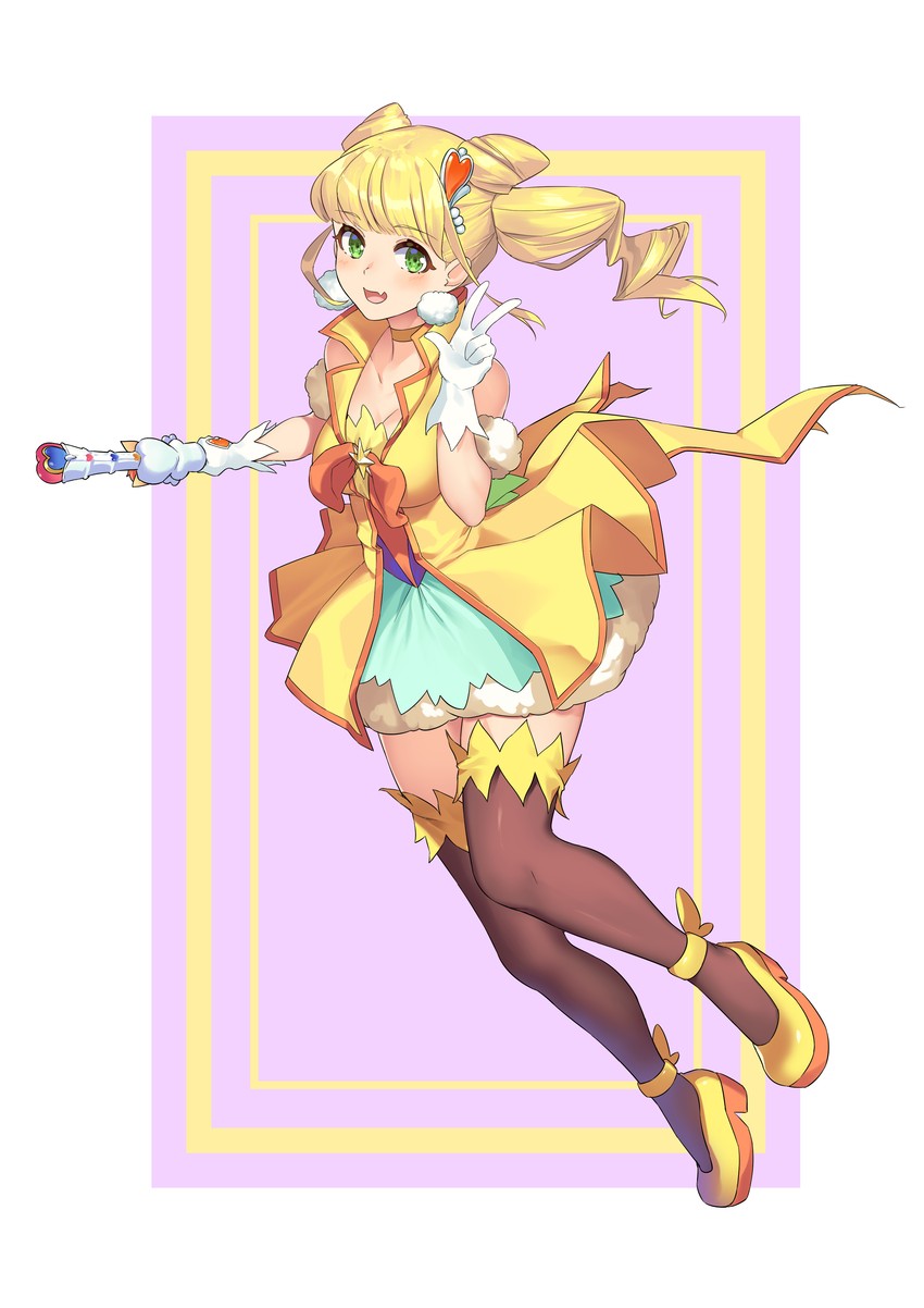 hiramitsu hinata and cure sparkle (precure and 1 more) drawn by huai_diao_de_zongzi