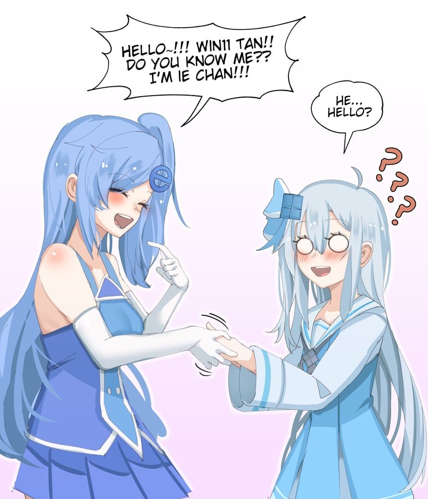 internet explorer and madobe ichika (original and 4 more) drawn by at2.