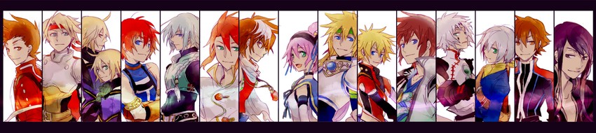 yuri lowell, luke fon fabre, asbel lhant, lloyd irving, emil castagnier, and 10 more (tales of and 16 more) drawn by koku_666