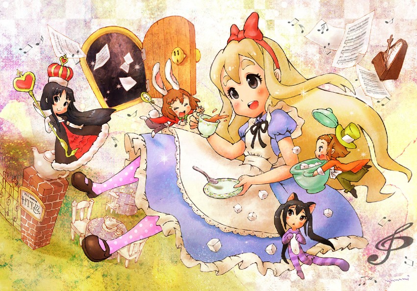akiyama mio, nakano azusa, hirasawa yui, tainaka ritsu, kotobuki tsumugi, and 4 more (k-on! and 1 more) drawn by nanami_tomorou
