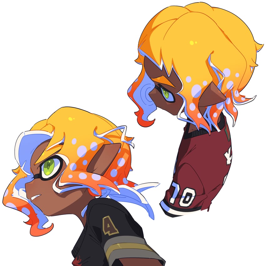 inkling player character and inkling boy (splatoon) drawn by surume01417