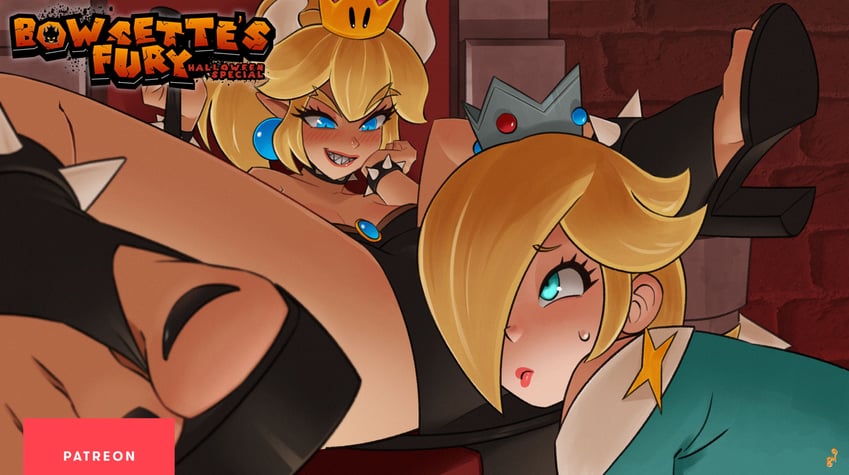 bowsette and rosalina (mario and 3 more) drawn by mohoshadream