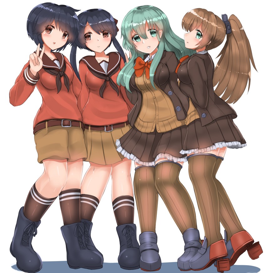 suzuya, kumano, mogami, suzuya kai ni, mikuma, and 1 more (kantai collection) drawn by redundant-cat