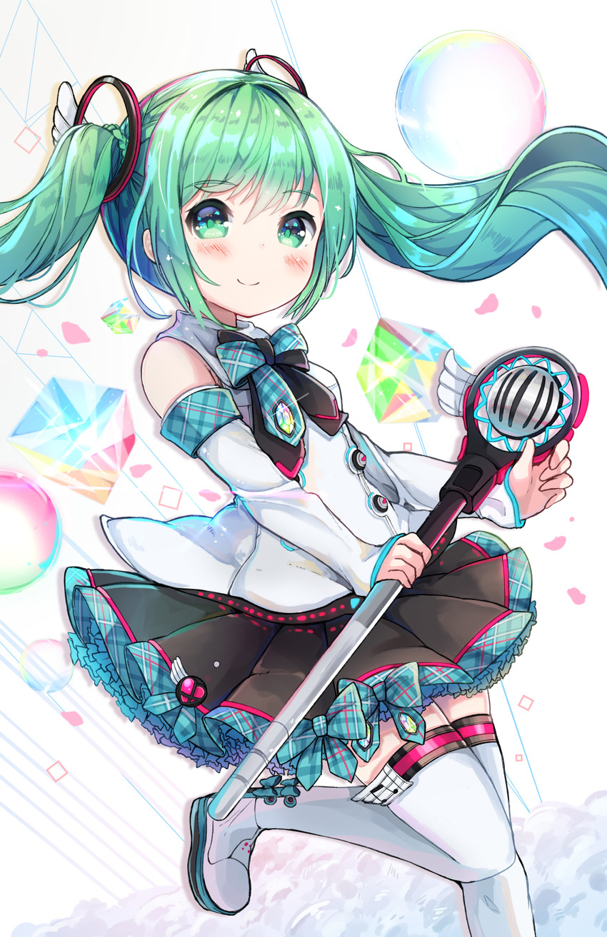 hatsune miku and magical mirai miku (vocaloid and 1 more) drawn by namuya_(dlcjfgns456)