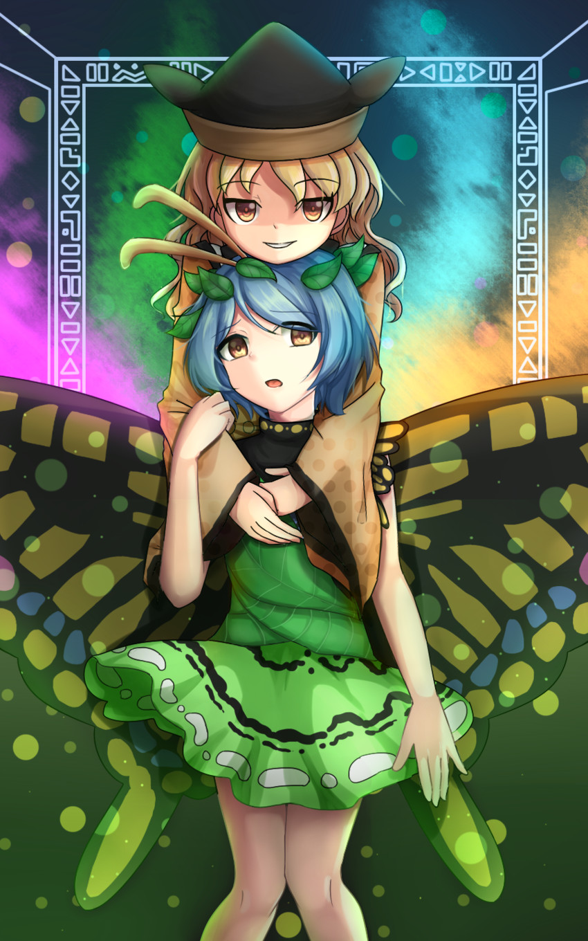 matara okina and eternity larva (touhou) drawn by yu_cha
