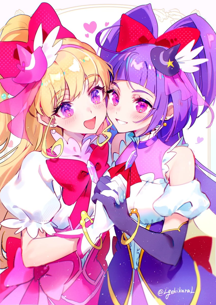 asahina mirai, izayoi liko, cure miracle, and cure magical (precure and 1 more) drawn by ta_wan_(lgekikaral)