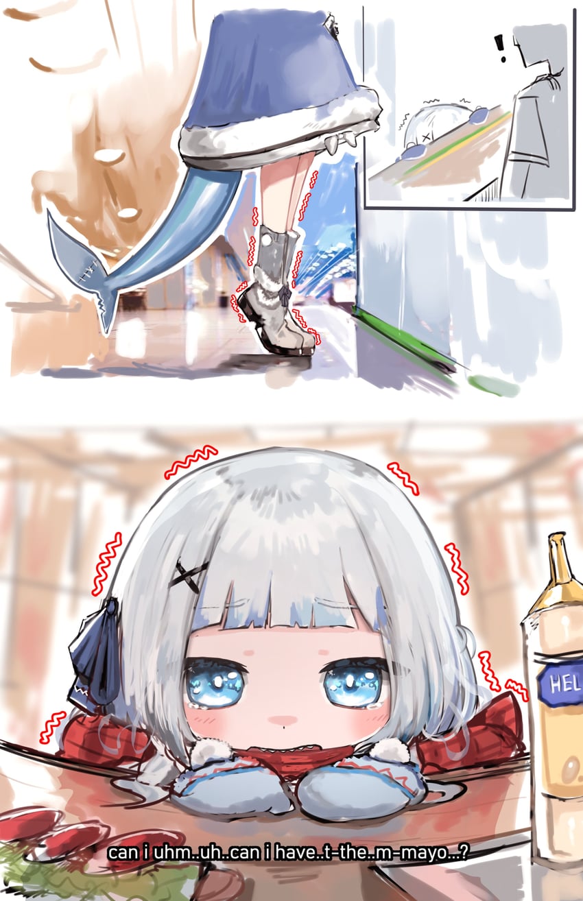 gawr gura (hololive and 1 more) drawn by advarcher