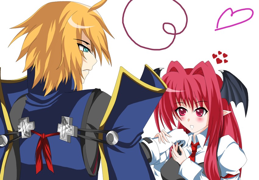 koakuma and jin kisaragi (touhou and 2 more) drawn by eien_no_kurayami