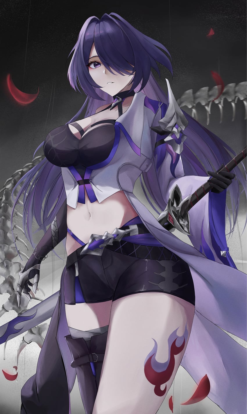 acheron (honkai and 1 more) drawn by juna_(user_zhur2554)