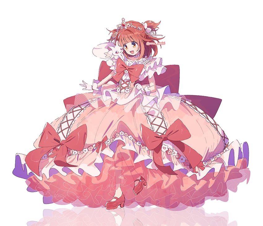 akino kaede and small kyubey (mahou shoujo madoka magica and 1 more) drawn by serizawa_serizane
