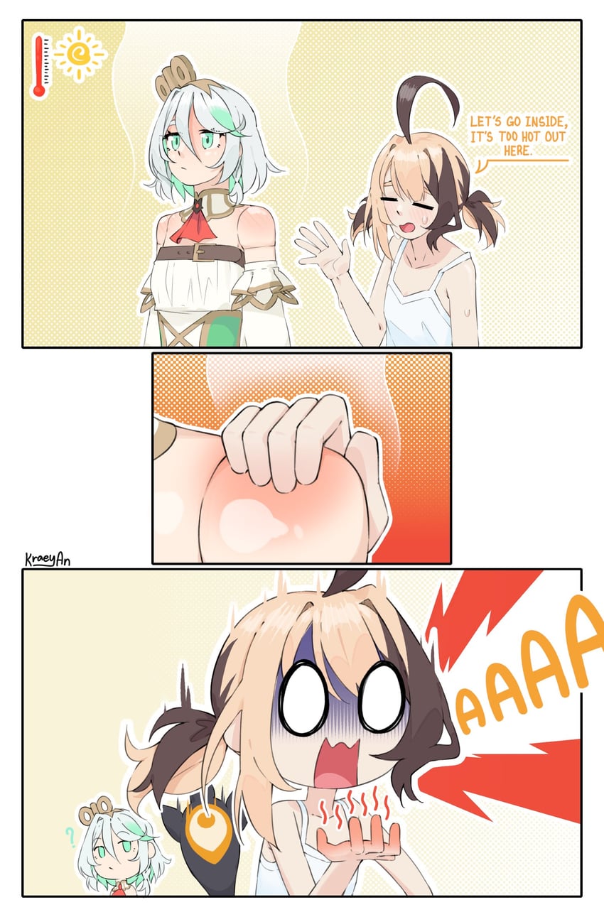 gigi murin and cecilia immergreen (hololive and 1 more) drawn by kraeyan