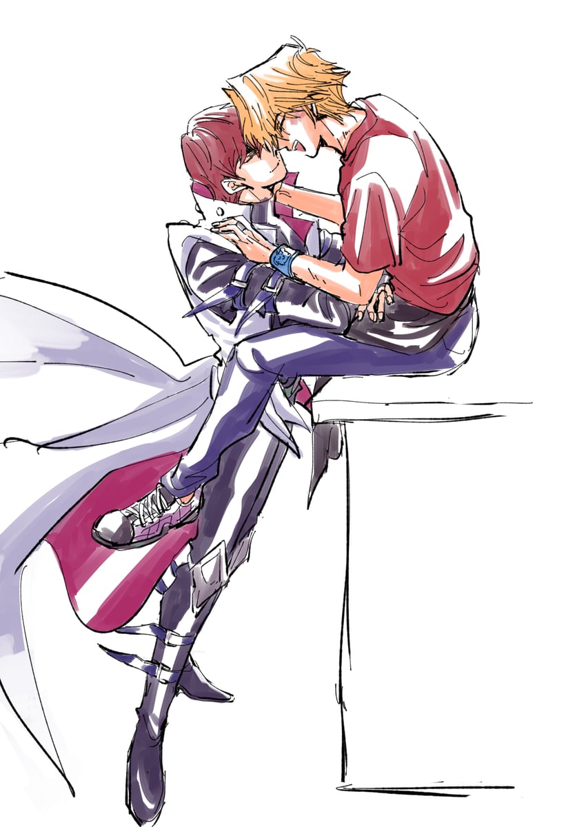 kaiba seto and jonouchi katsuya (yu-gi-oh! and 1 more) drawn by signalkj