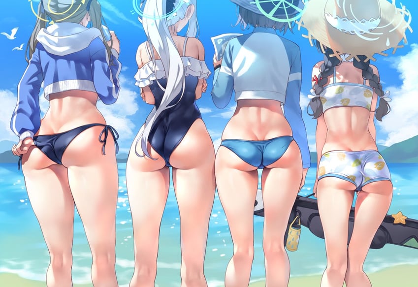 miyu, miyako, saki, and moe (blue archive) drawn by tomose_shunsaku