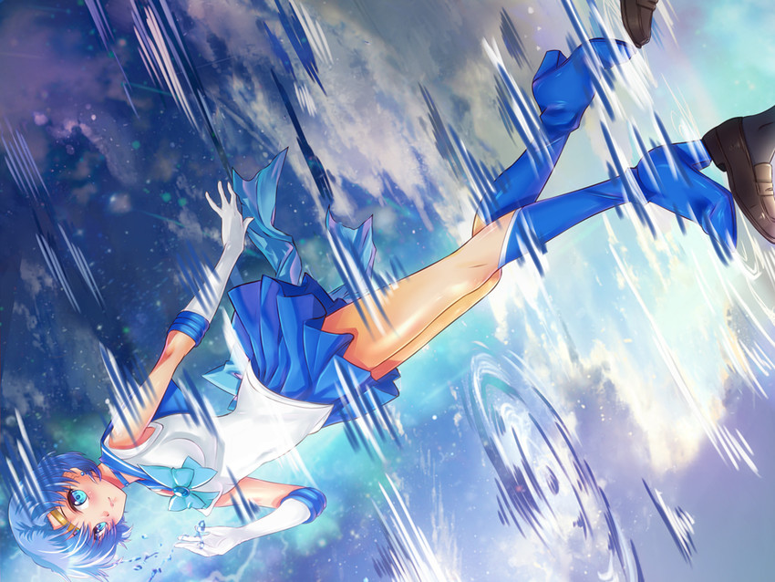 mizuno ami and sailor mercury (bishoujo senshi sailor moon) drawn by arion_canvas