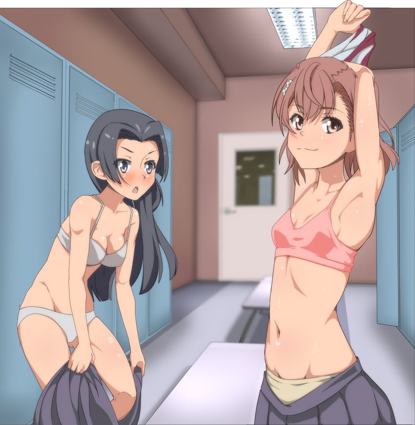 misaka mikoto and kongou mitsuko (toaru majutsu no index and 1 more) drawn by dandere_(tetsudan)