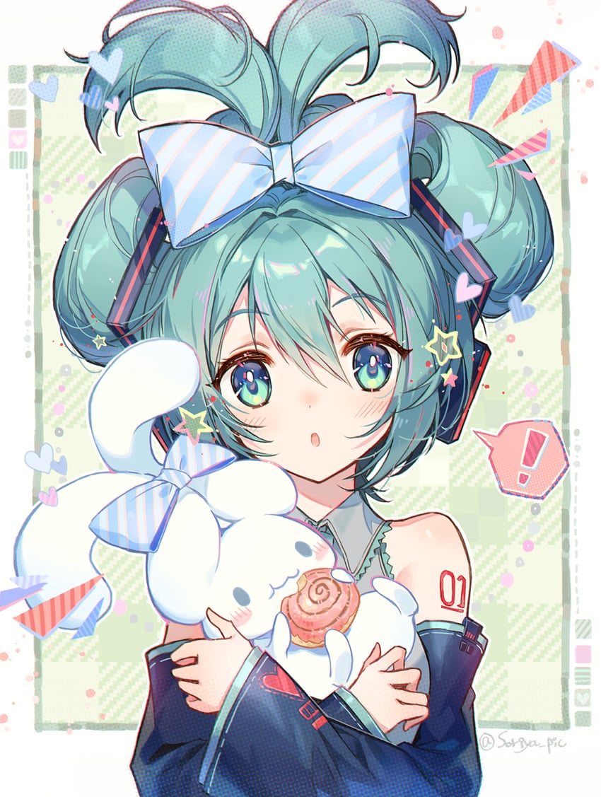 hatsune miku, cinnamoroll, and cinnamiku (vocaloid and 2 more) drawn by soriya