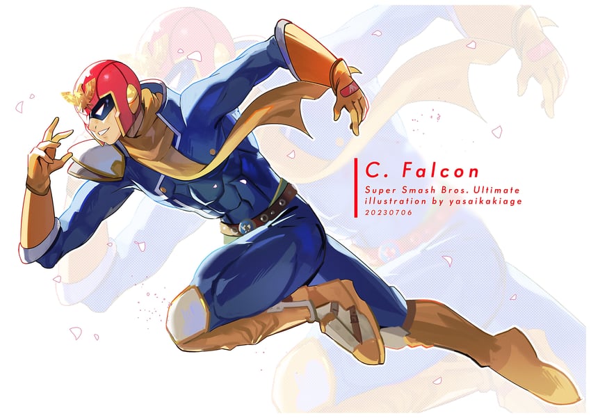 captain falcon (super smash bros. and 1 more) drawn by yasaikakiage