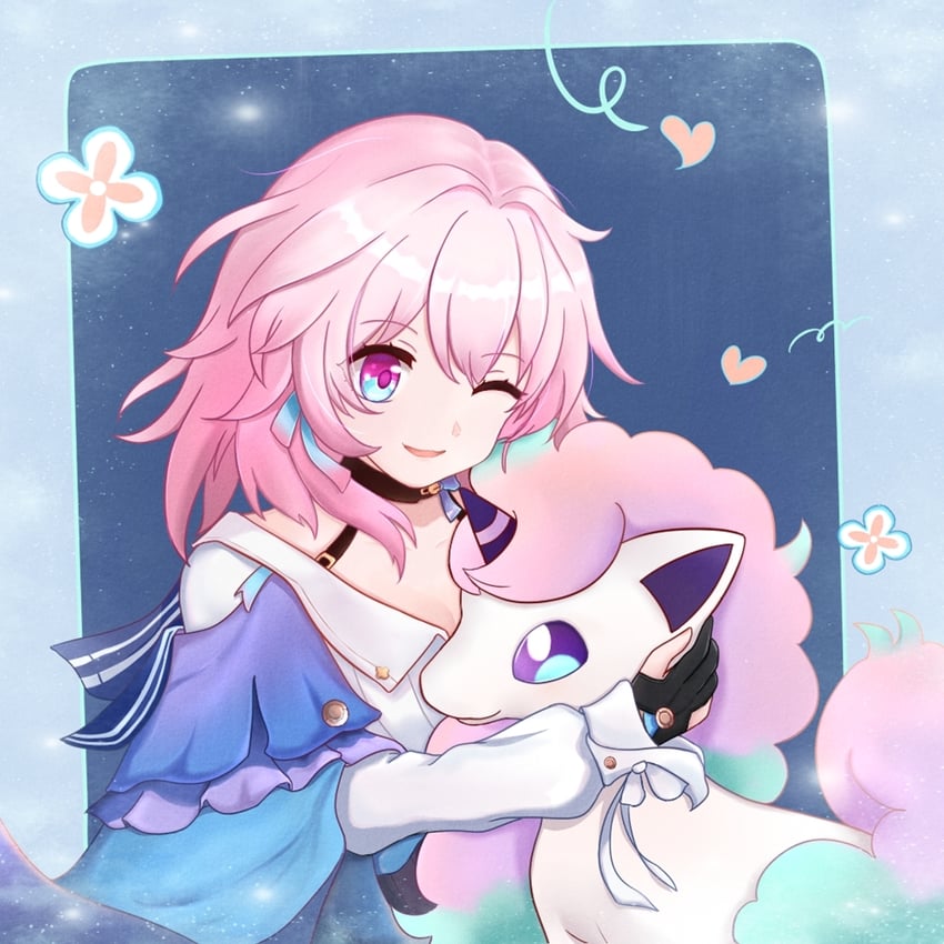 march 7th and galarian ponyta (pokemon and 2 more) drawn by yingjingxiaomu830