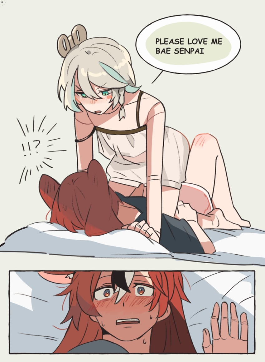 hakos baelz and cecilia immergreen (hololive and 1 more) drawn by fongban_illust