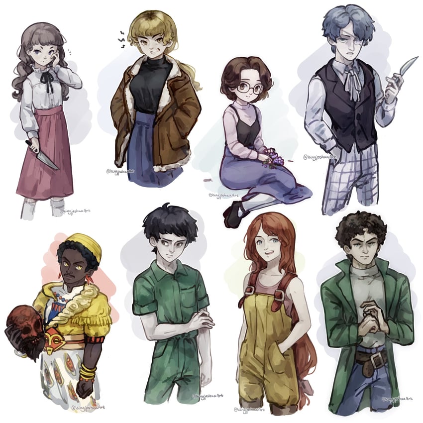 marina, levi, daan, karin, abella, and 4 more (fear & hunger and 1 more) drawn by kingjoshua