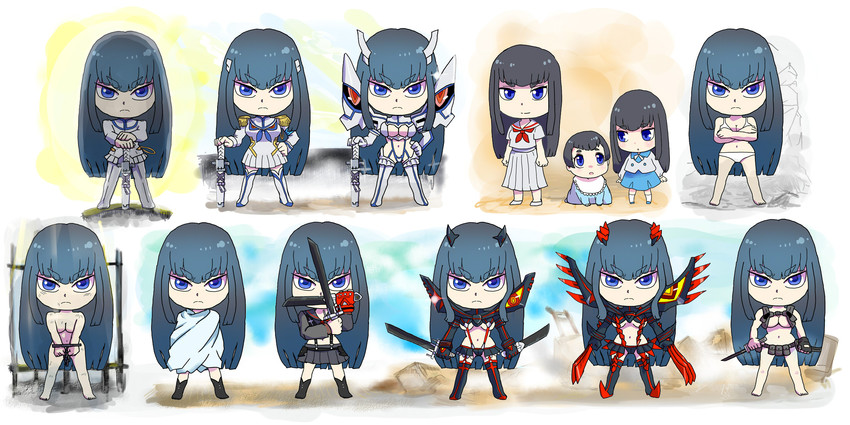senketsu, kiryuuin satsuki, and junketsu (kill la kill) drawn by uri_(uryu002)