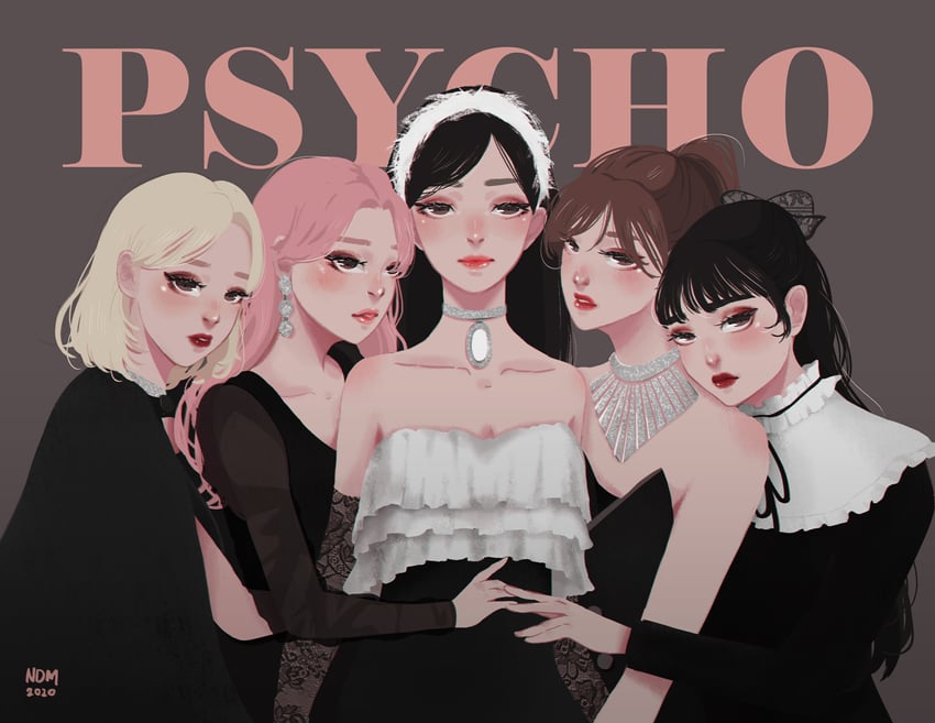 seulgi, irene, joy, wendy, and yeri (real life and 1 more) drawn by cescademesa
