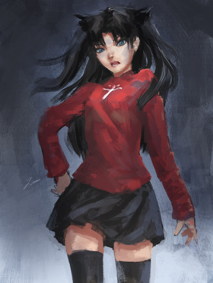 tohsaka rin (fate and 1 more) drawn by zienu