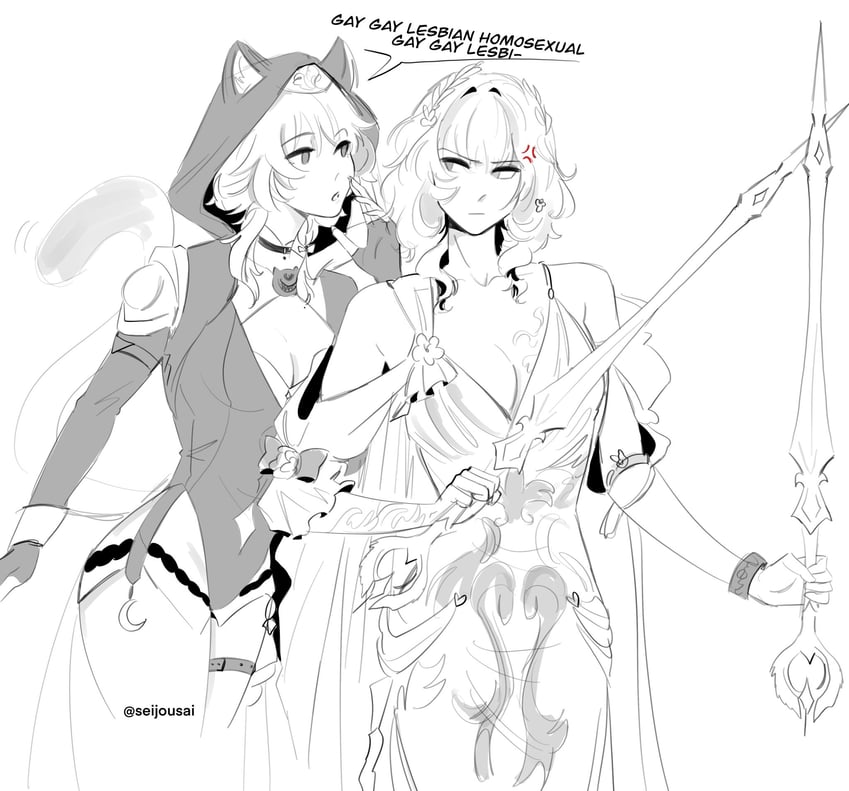 aglaea and cipher (honkai and 1 more) drawn by seijousai