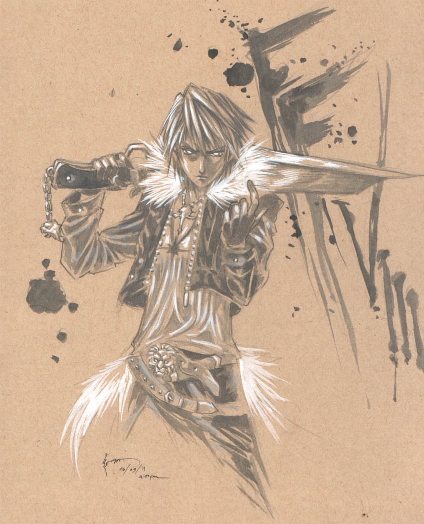 squall leonhart (final fantasy and 1 more) drawn by dominic_ian_cabatit